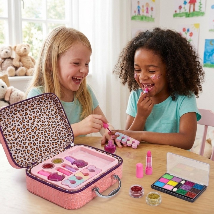 Set Maquillaje Infantil Maletín Profesional Niñas Lavable