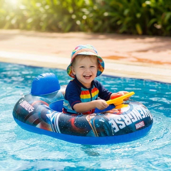 Flotador Inflable Barca Con Timón Para Niños Diseños Figuras