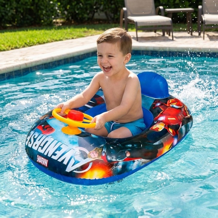 Flotador Inflable Barca Con Timón Para Niños Diseños Figuras