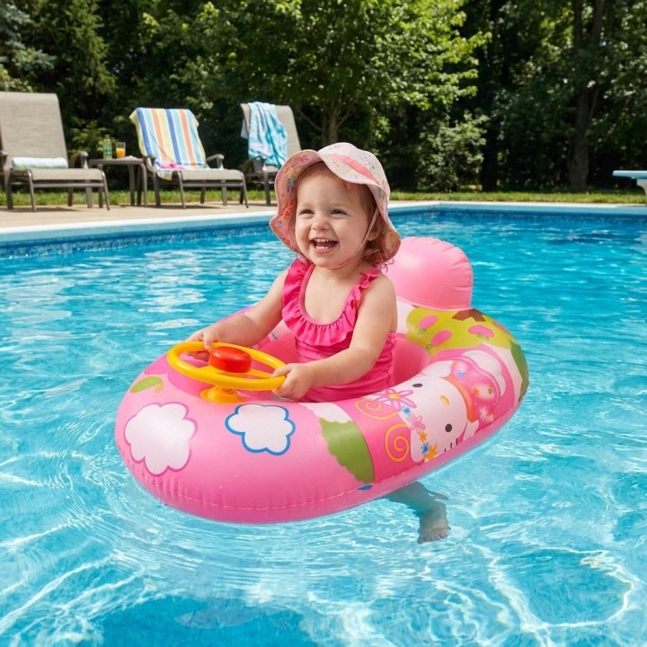 Flotador Inflable Barca Con Timón Para Niños Diseños Figuras