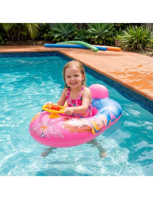 Flotador Inflable Barca Con Timón Para Niños Diseños Figuras