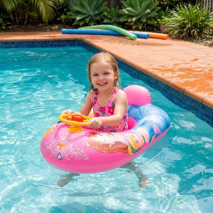 Flotador Inflable Barca Con Timón Para Niños Diseños Figuras