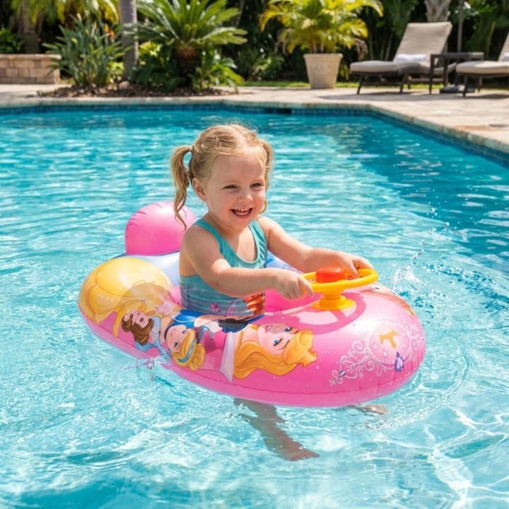 Flotador Inflable Barca Con Timón Para Niños Diseños Figuras
