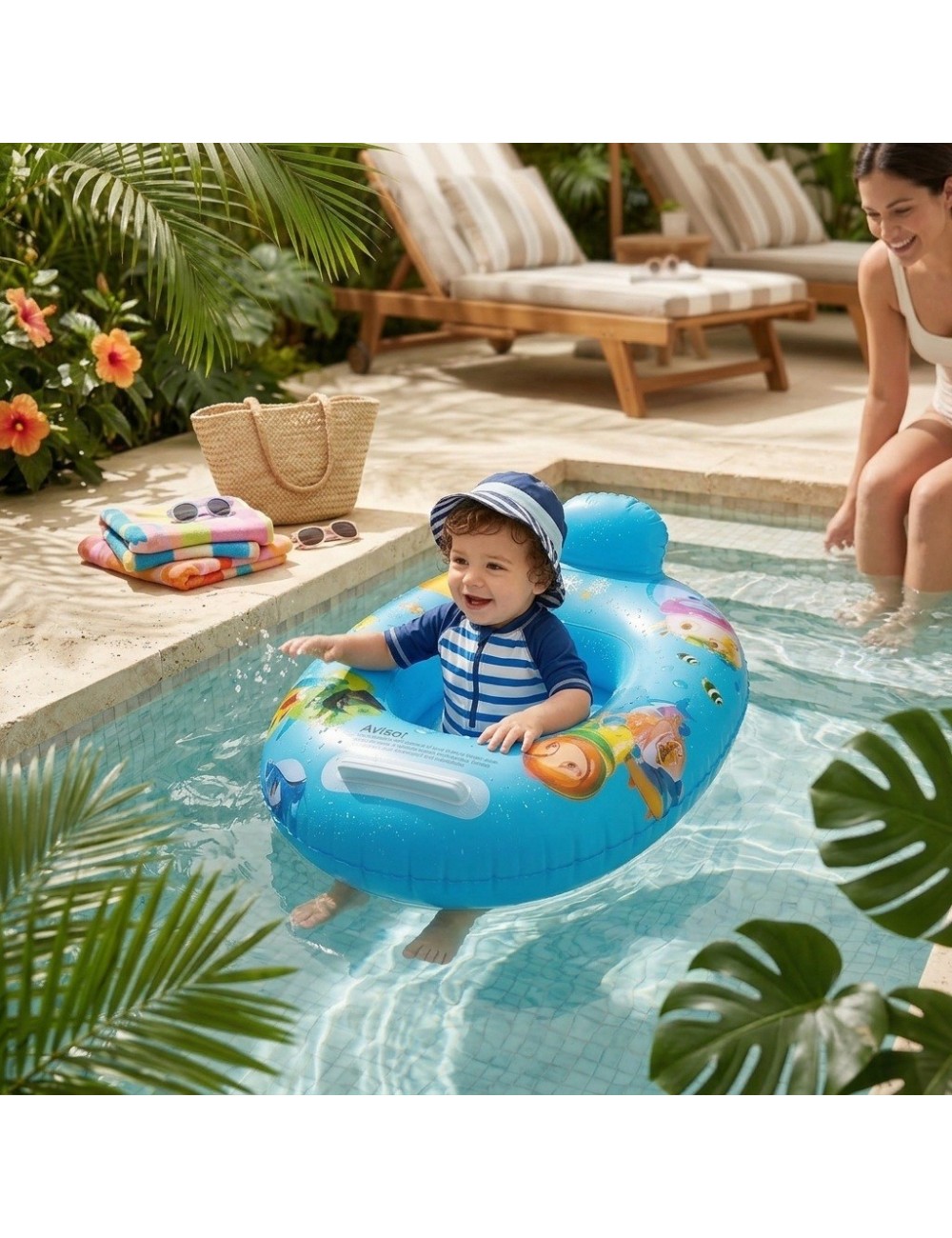 Flotador Inflable Para Bebé Con Asiento Y Respaldo Seguro