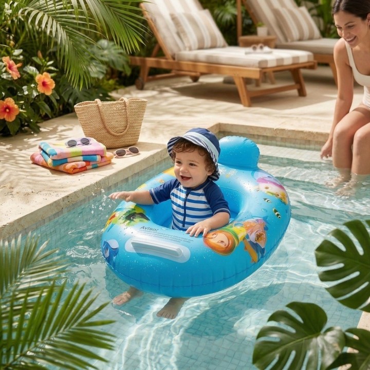 Flotador Inflable Para Bebé Con Asiento Y Respaldo Seguro