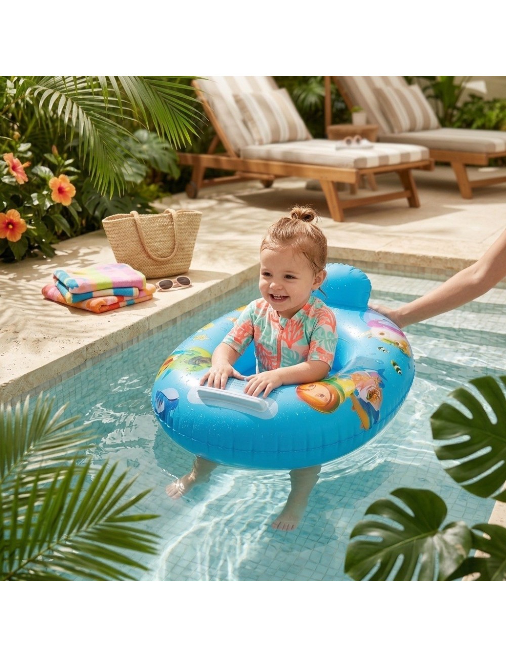Flotador Inflable Para Bebé Con Asiento Y Respaldo Seguro