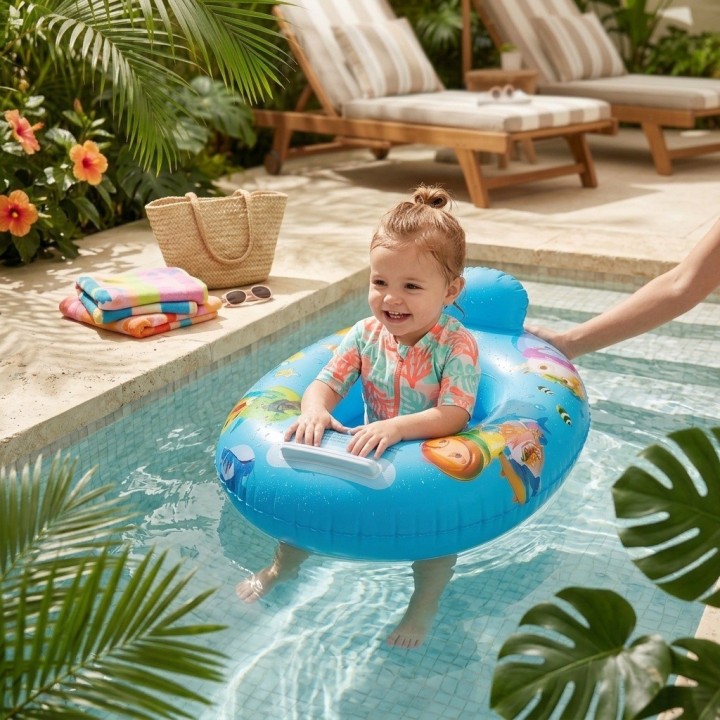Flotador Inflable Para Bebé Con Asiento Y Respaldo Seguro