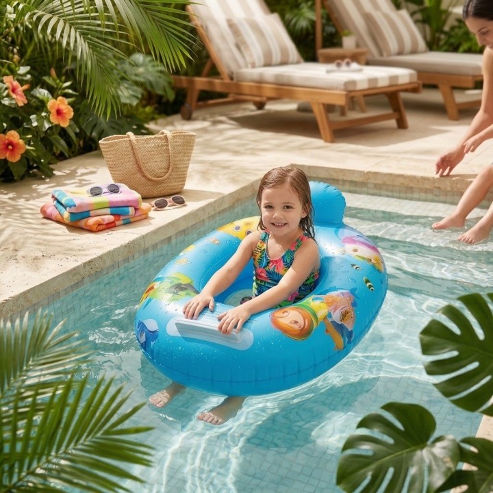 Flotador Inflable Para Bebé Con Asiento Y Respaldo Seguro