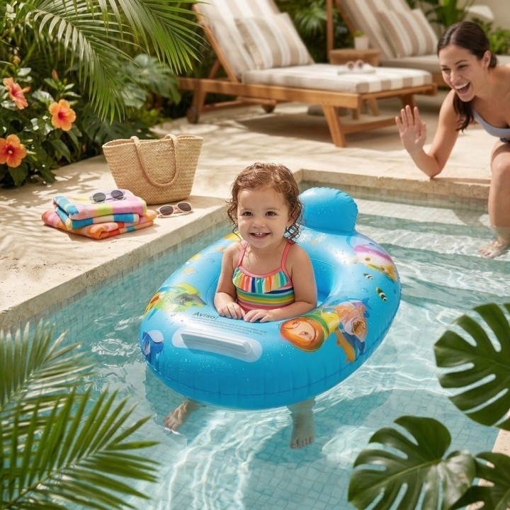 Flotador Inflable Para Bebé Con Asiento Y Respaldo Seguro