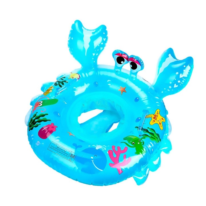 Flotador Inflable Bebé Con Asiento Y Mangos Diseño Cangrejo