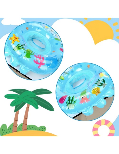 Flotador Inflable Bebé Con Asiento Y Mangos Diseño Cangrejo