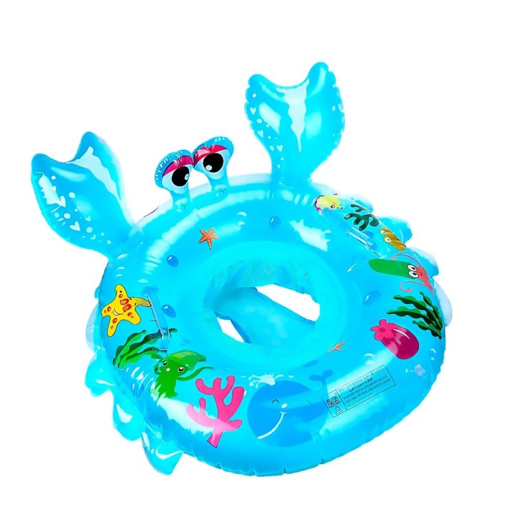 Flotador Inflable Bebé Con Asiento Y Mangos Diseño Cangrejo