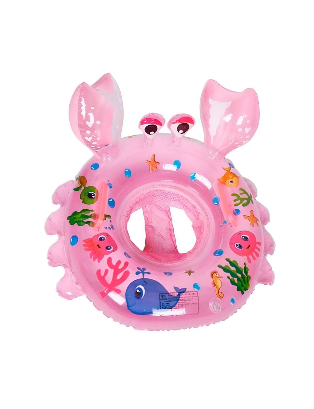 Flotador Inflable Bebé Con Asiento Y Mangos Diseño Cangrejo