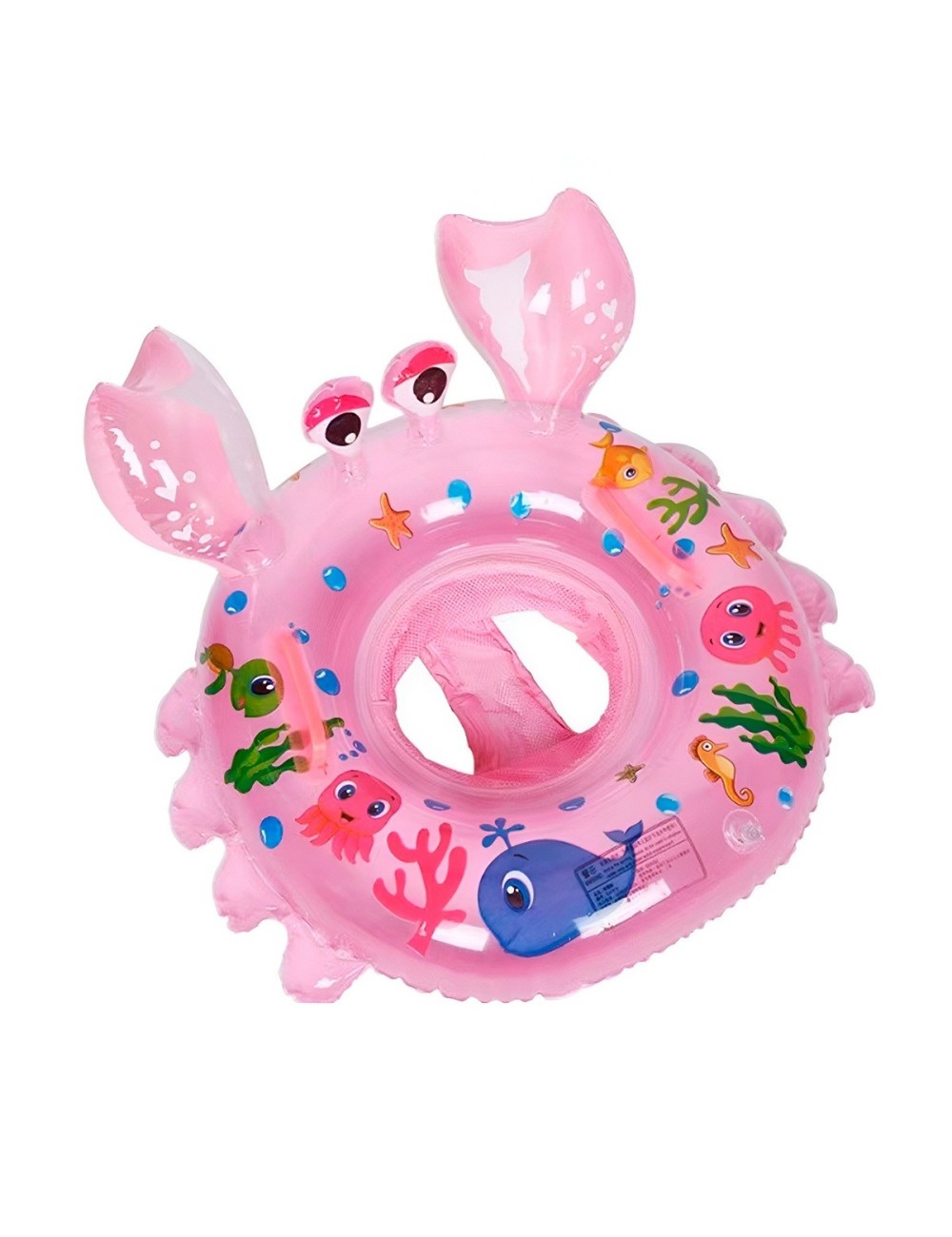 Flotador Inflable Bebé Con Asiento Y Mangos Diseño Cangrejo