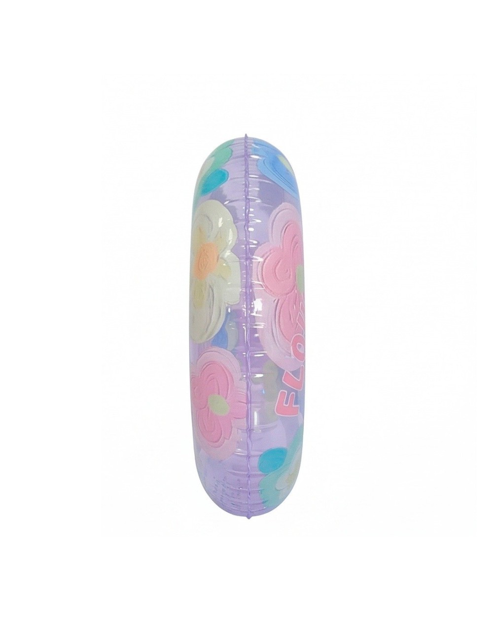 Flotador Inflable Dona Transparente Flores Con Brillos 90cm