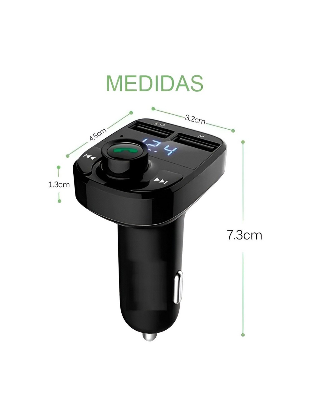 Transmisor Fm Bluetooth 5.0 Carga Rápida 3.1a Manos Libres