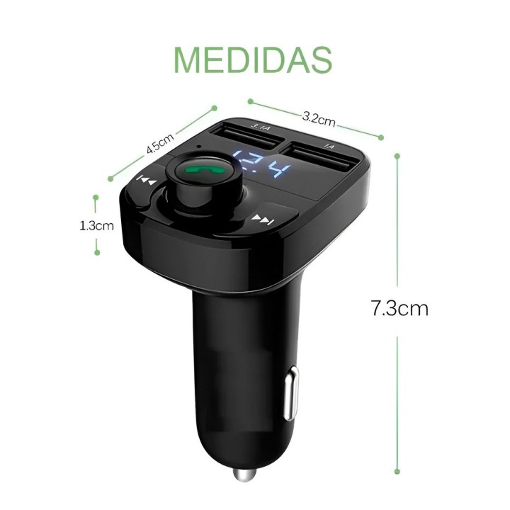 Transmisor Fm Bluetooth 5.0 Carga Rápida 3.1a Manos Libres