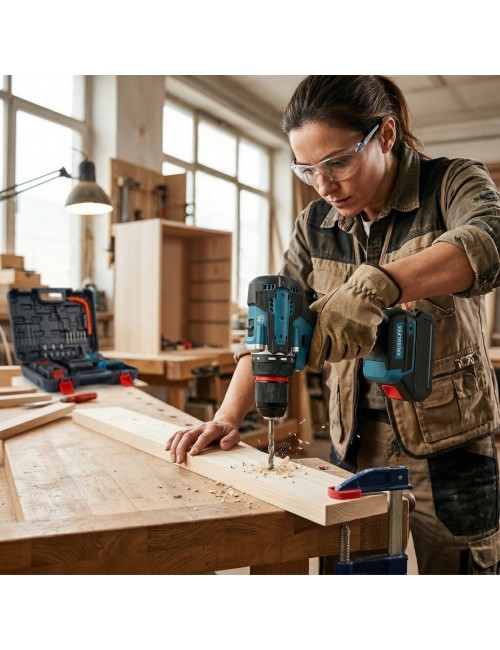 Taladro Atornillador Inalambrico Brushless Kit Profesional