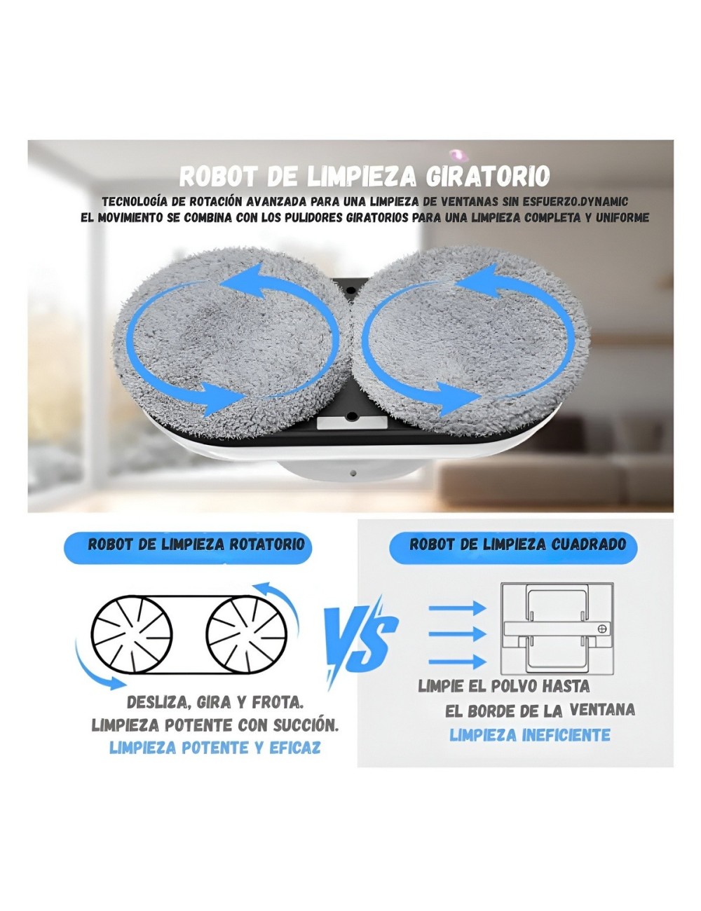 Robot Limpiavidrios Eléctrico Automático Con Control Remoto