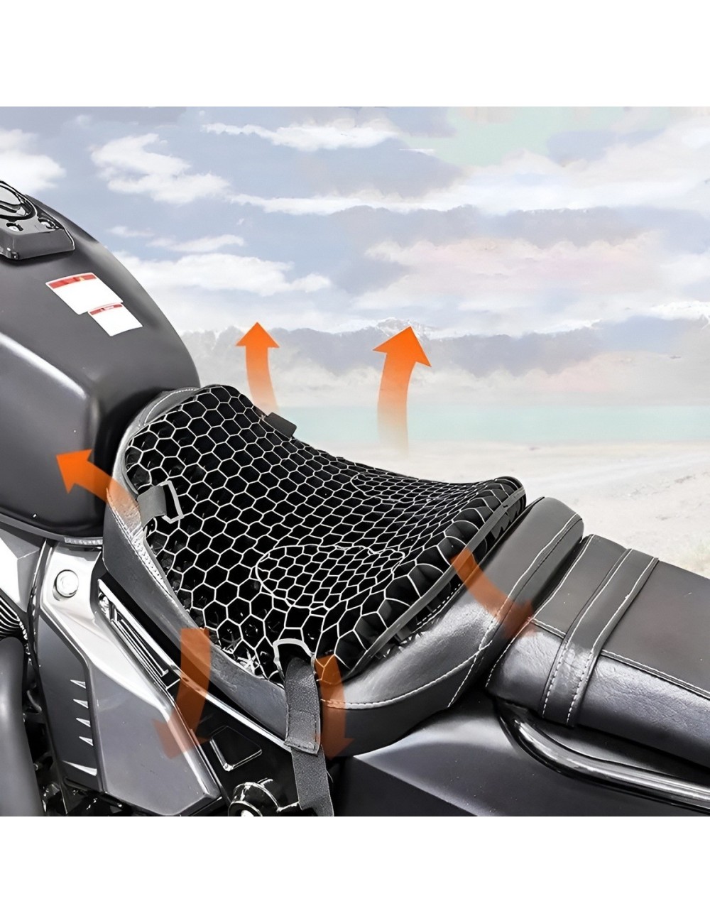 Cojin Asiento Moto Gel Siliconado Antiescaras Transpirable