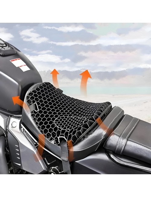Cojin Asiento Moto Gel Siliconado Antiescaras Transpirable