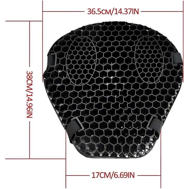 Cojin Asiento Moto Gel Siliconado Antiescaras Transpirable