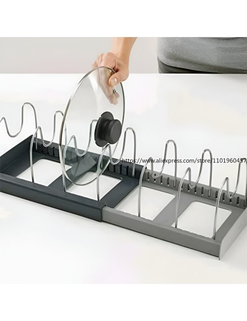 Organizador Estante Extensible Olla Tapas Sartenes Ajustable