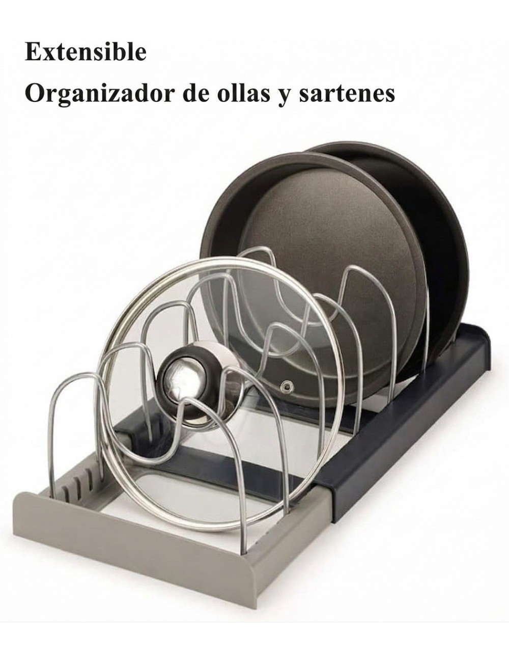 Organizador Estante Extensible Olla Tapas Sartenes Ajustable