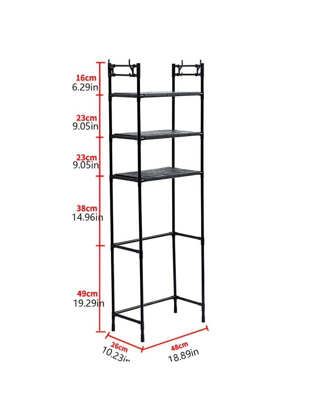 Organizador Estante Multiusos Baño Sobre Inodoro 3 Niveles