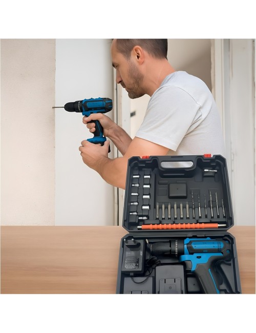 Taladro Inalambrico Atornillador Recargable Kit 2 Baterias