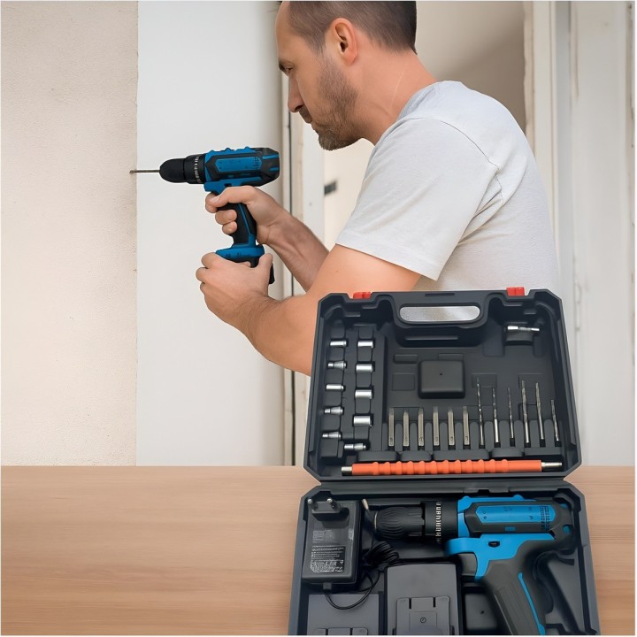 Taladro Inalambrico Atornillador Recargable Kit 2 Baterias