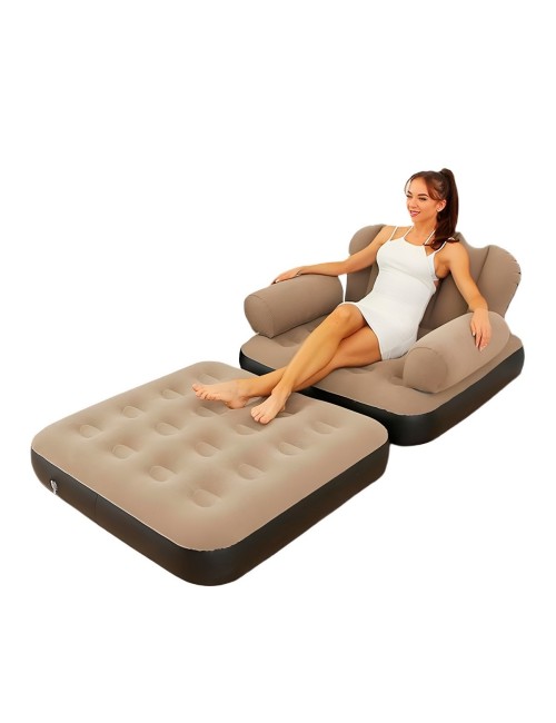 Sofa Cama Inflable Convertible Individual Sillon Puff 2 En 1