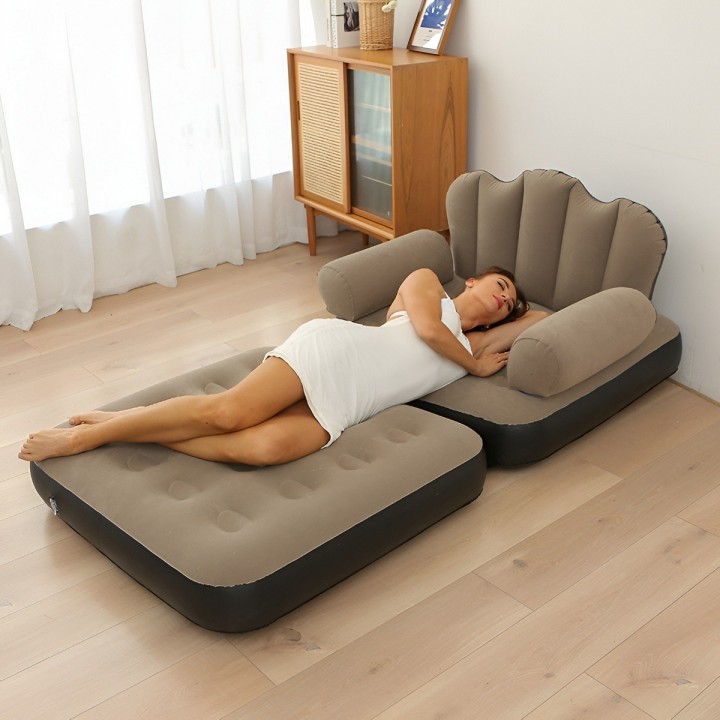 Sofa Cama Inflable Convertible Individual Sillon Puff 2 En 1