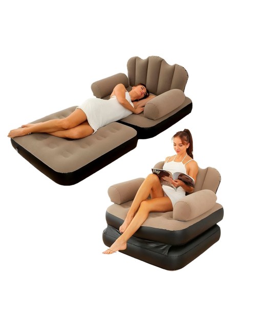 Sofa Cama Inflable Convertible Individual Sillon Puff 2 En 1