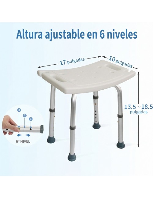 Silla Banco Para Ducha Baño Altura Ajustable Adulto Mayor