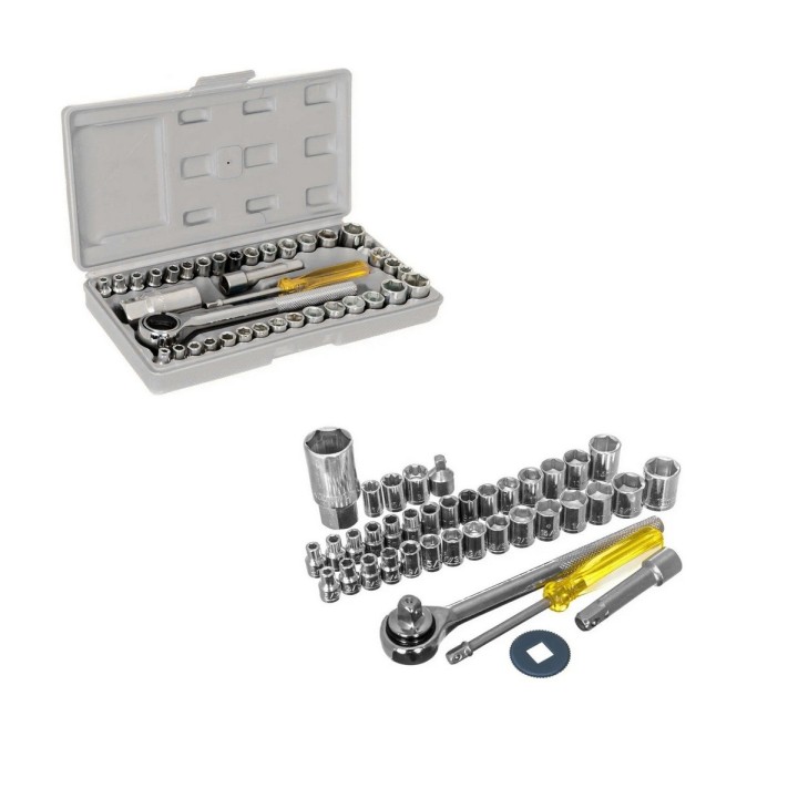 Set Kit Herramientas Copas Rachet 40 Piezas Estuche Maletin