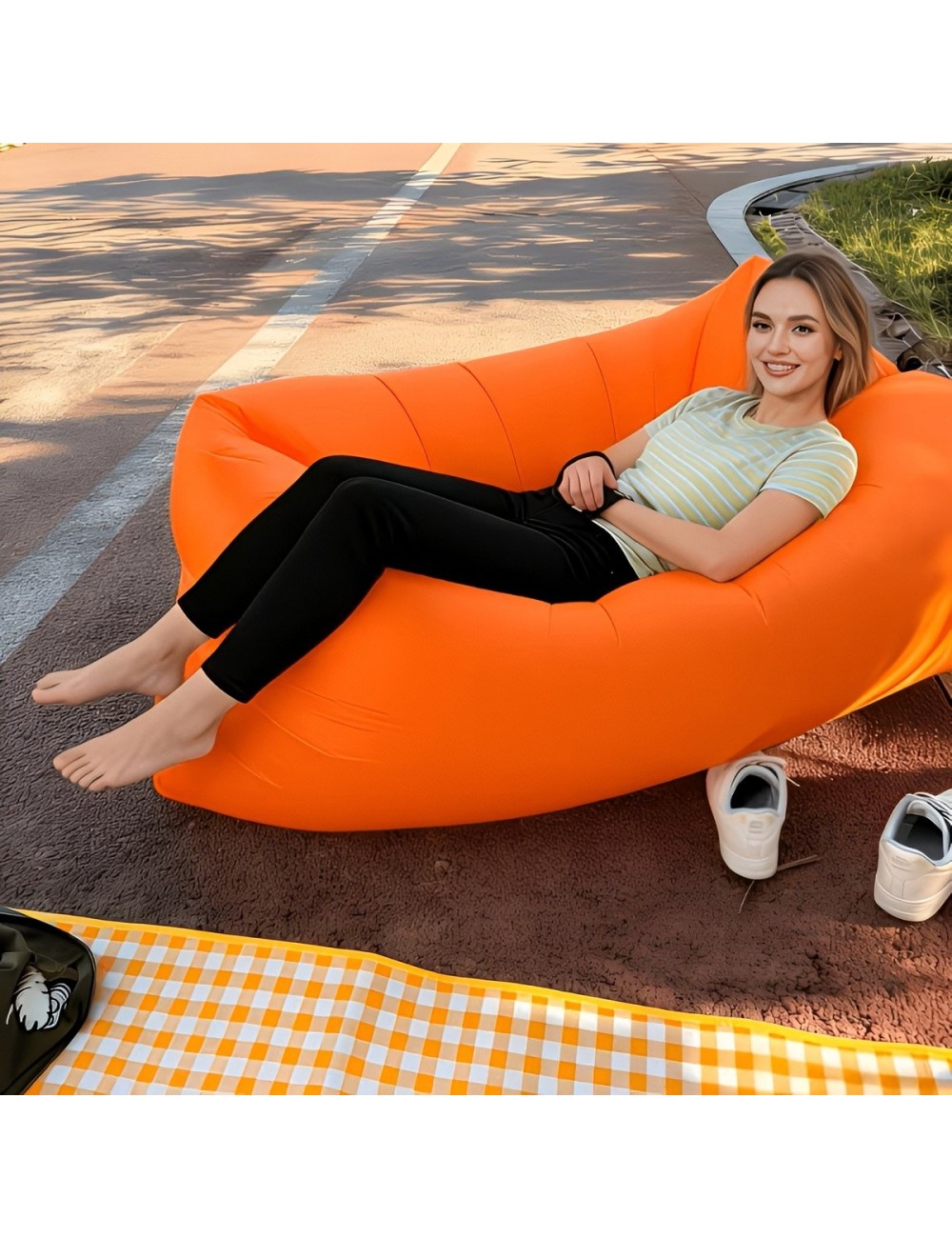 Sofa Inflable Lazy Bag Tumbona Portatil Camping Playa Jardin