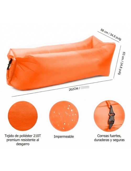 Sofa Inflable Lazy Bag Tumbona Portatil Camping Playa Jardin