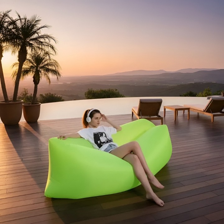 Sofa Inflable Lazy Bag Tumbona Portatil Camping Playa Jardin