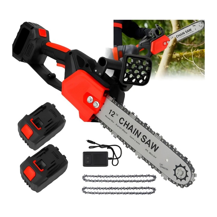 Motosierra Inalámbrica 12 Pulgadas 48v Con 2 Batería+estuche