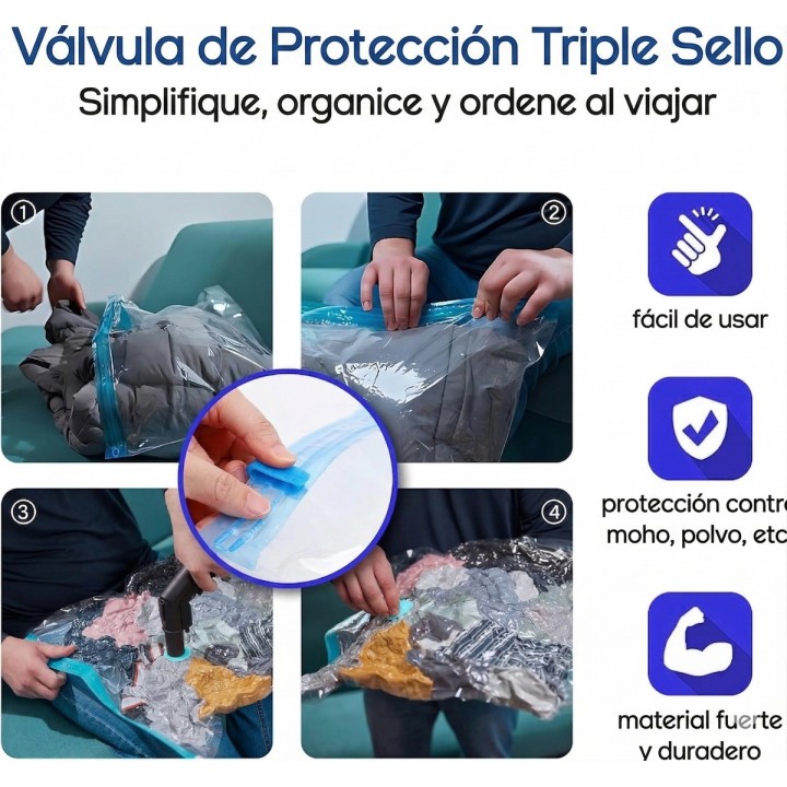 Bolsas Almacenamiento Al Vacio Ahorra Espacio Ropa Cobijas