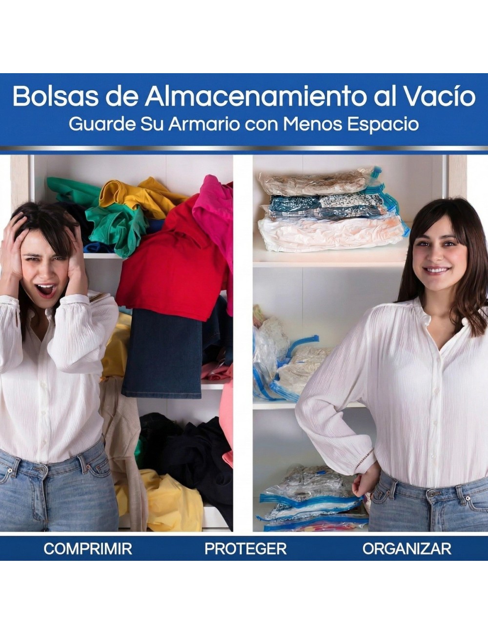 Bolsas Almacenamiento Al Vacio Ahorra Espacio Ropa Cobijas