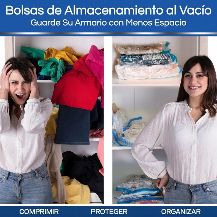 Bolsas Almacenamiento Al Vacio Ahorra Espacio Ropa Cobijas