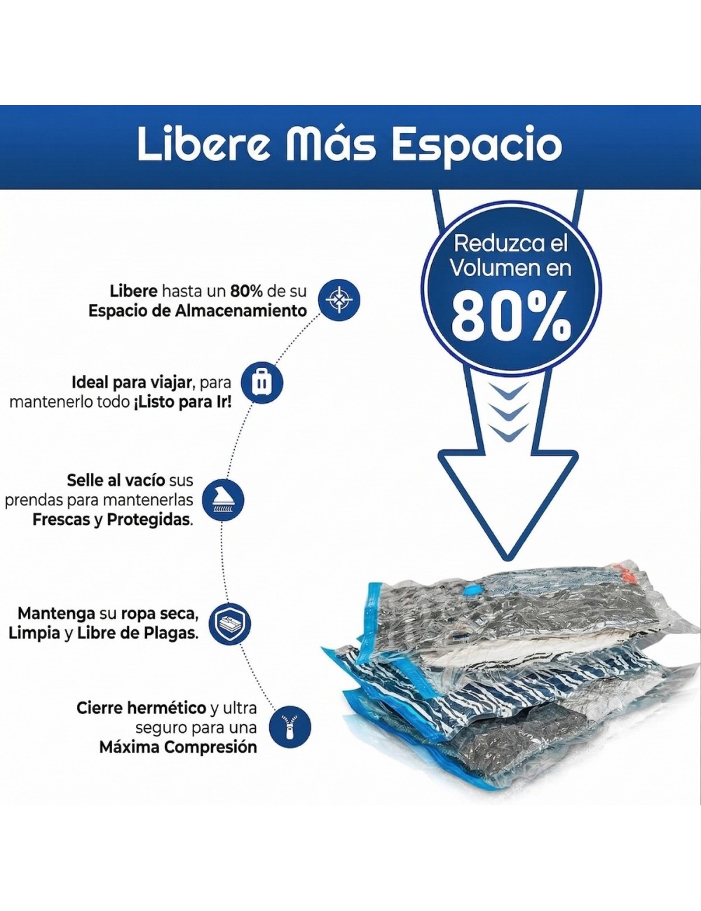 Bolsas Almacenamiento Al Vacio Ahorra Espacio Ropa Cobijas