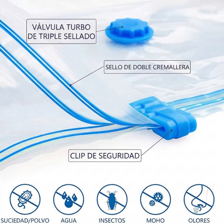 Bolsas Almacenamiento Al Vacio Ahorra Espacio Ropa Cobijas