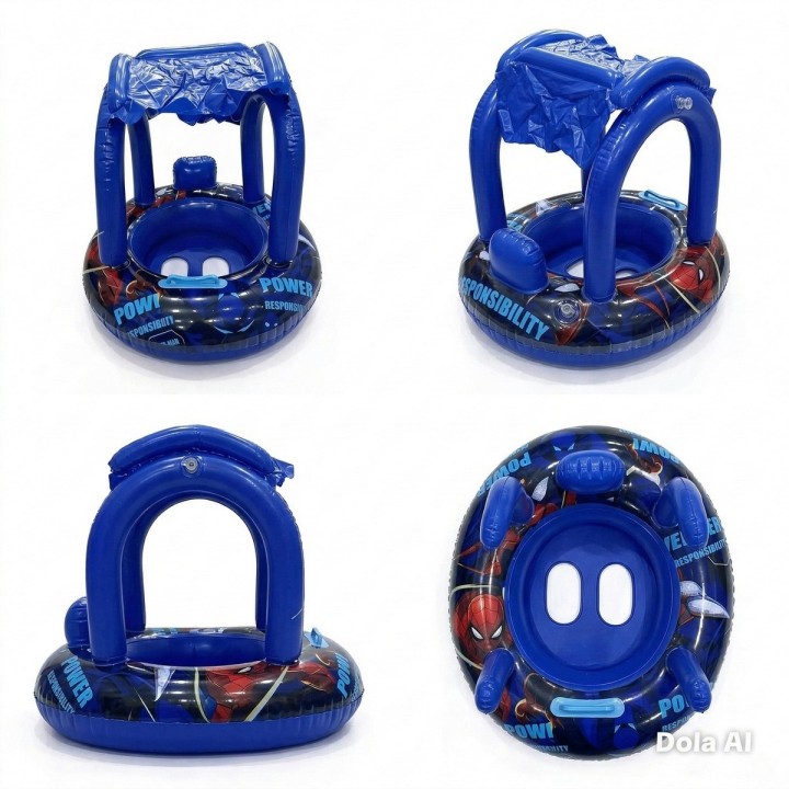 Flotador Inflable Para Bebé Con Techo Parasol Tematico