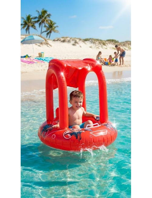 Flotador Inflable Para Bebé Con Techo Parasol Tematico