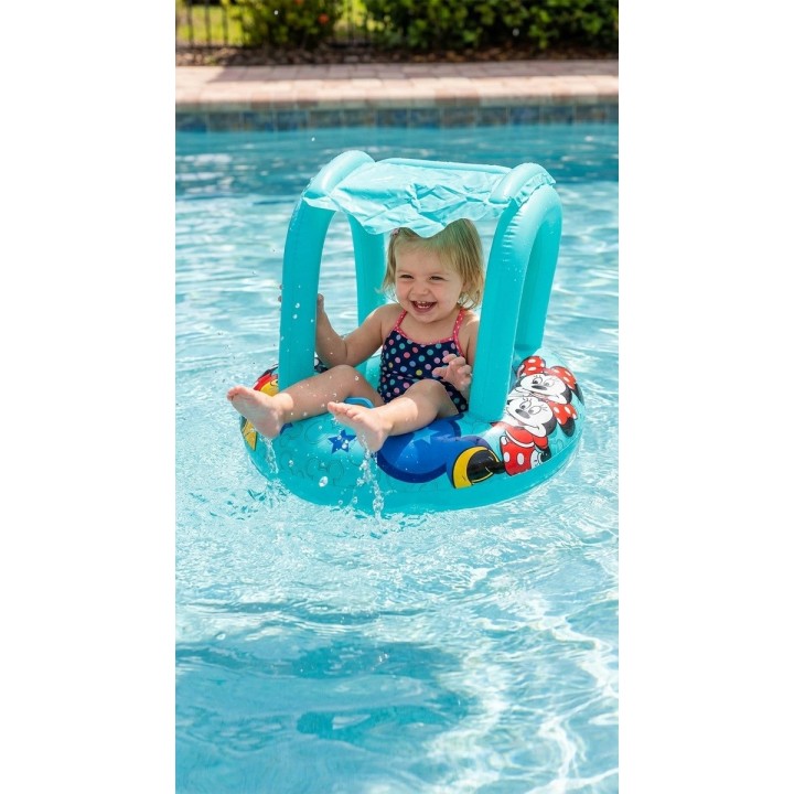 Flotador Inflable Para Bebé Con Techo Parasol Tematico