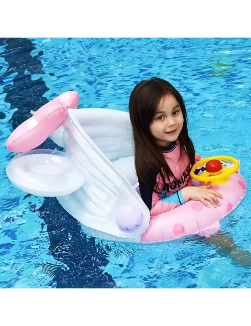 Flotador Inflable Para Niñas Diseño Princesas Techo Y Timón
