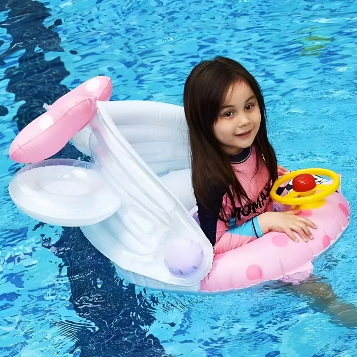 Flotador Inflable Para Niñas Diseño Princesas Techo Y Timón